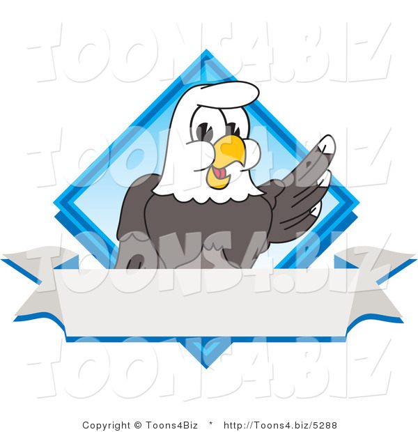 Vector Illustration of a Bald Eagle Mascot Diamond and Banner Logo