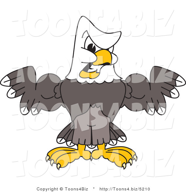 Vector Illustration of a Bald Eagle Mascot Flexing Muscles