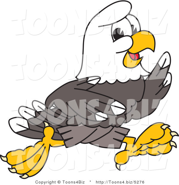 Vector Illustration of a Bald Eagle Mascot Running