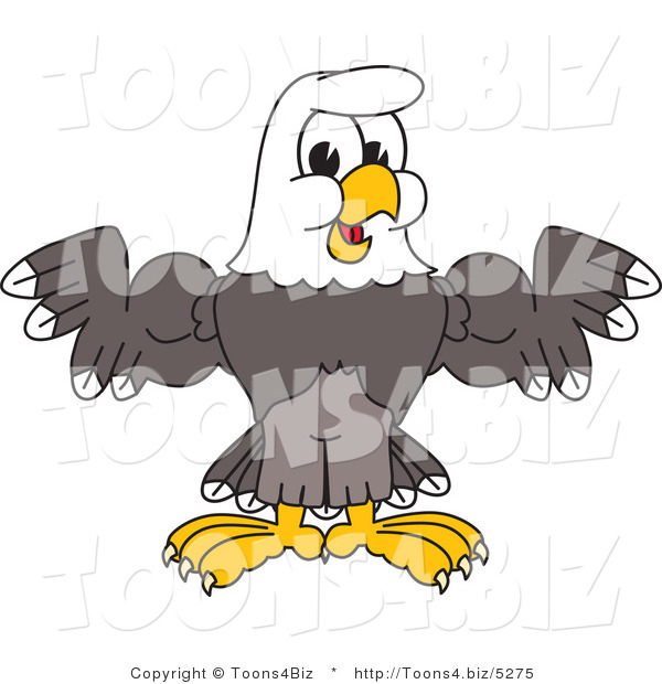Vector Illustration of a Bald Eagle Mascot Shrugging or Flexing