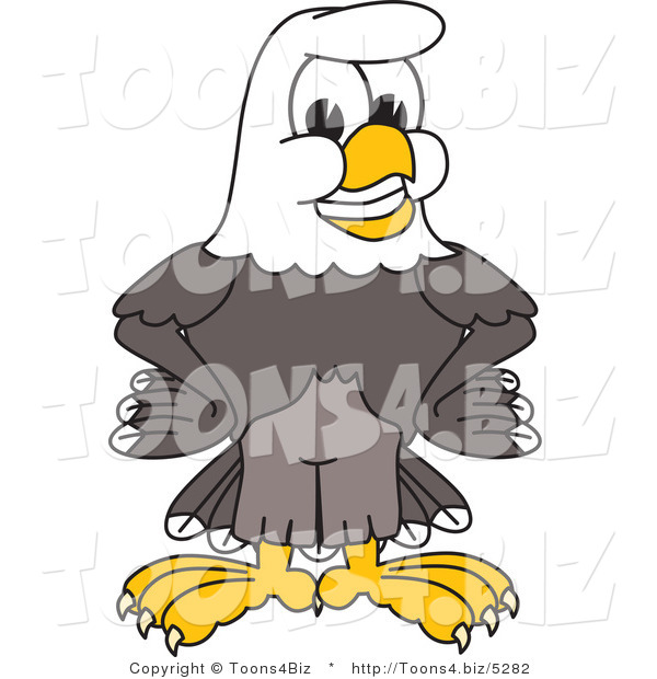 Vector Illustration of a Bald Eagle Mascot Smiling