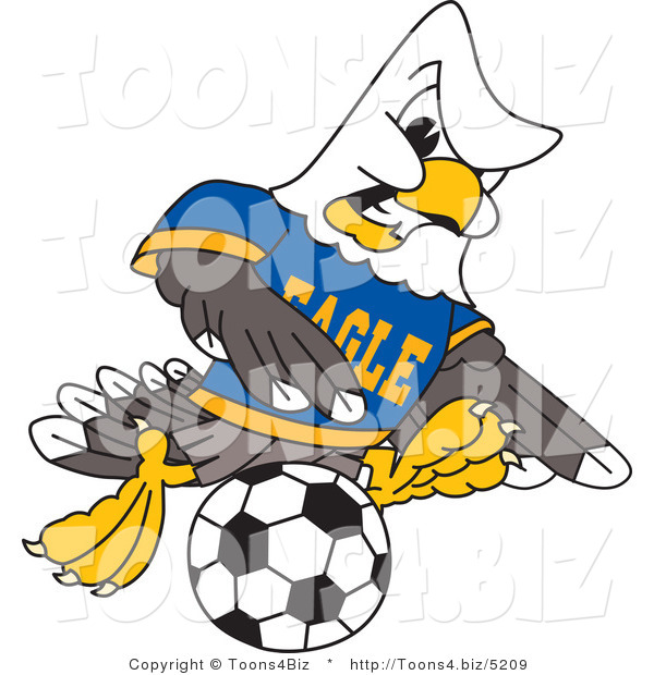 Vector Illustration of a Bald Eagle Mascot Soccer Player