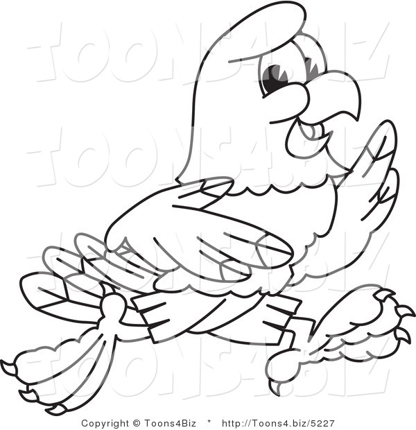 Vector Illustration of a Bald Eagle Running Outline