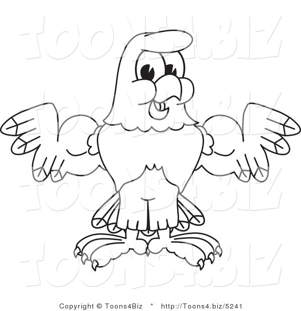 Vector Illustration of a Bald Eagle Shrugging Outline