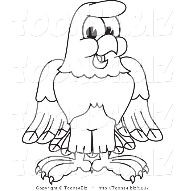 Vector Illustration of a Bald Eagle Smiling Outline