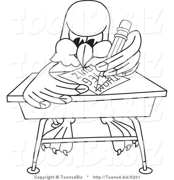 Vector Illustration of a Bald Eagle Student Outline