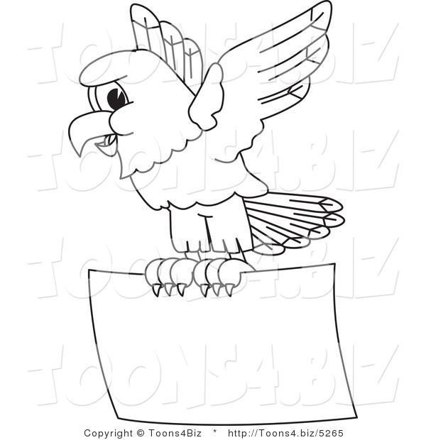 Vector Illustration of a Bald Eagle with a Promo Sign Outline