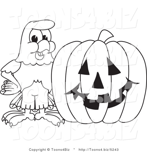 Vector Illustration of a Bald Eagle with a Pumpkin Outline