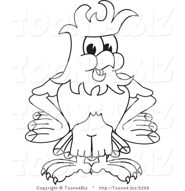 Vector Illustration of a Bald Eagle with His Hands on His Hips Outline