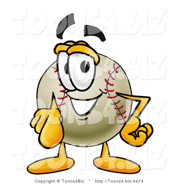 Vector Illustration of a Baseball Mascot Pointing at the Viewer
