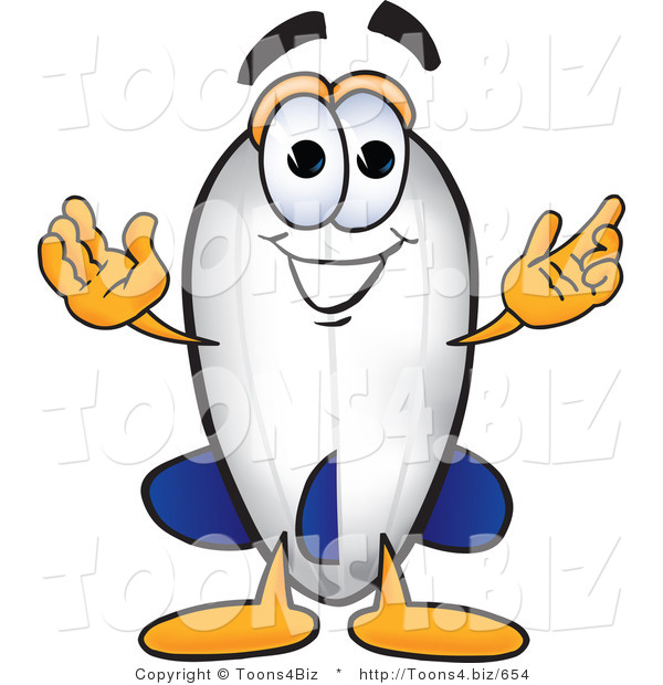 Vector Illustration of a Blimp Mascot Standing with Open Arms