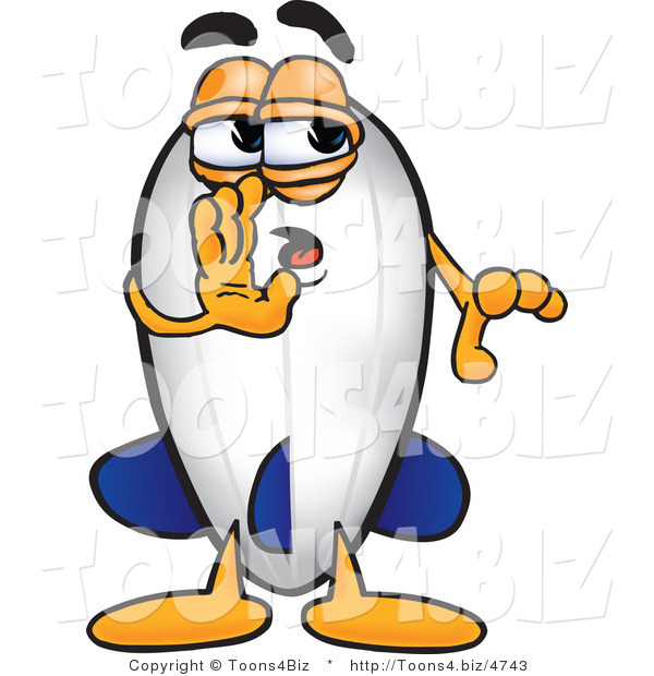 Vector Illustration of a Blimp Mascot Whispering and Gossiping