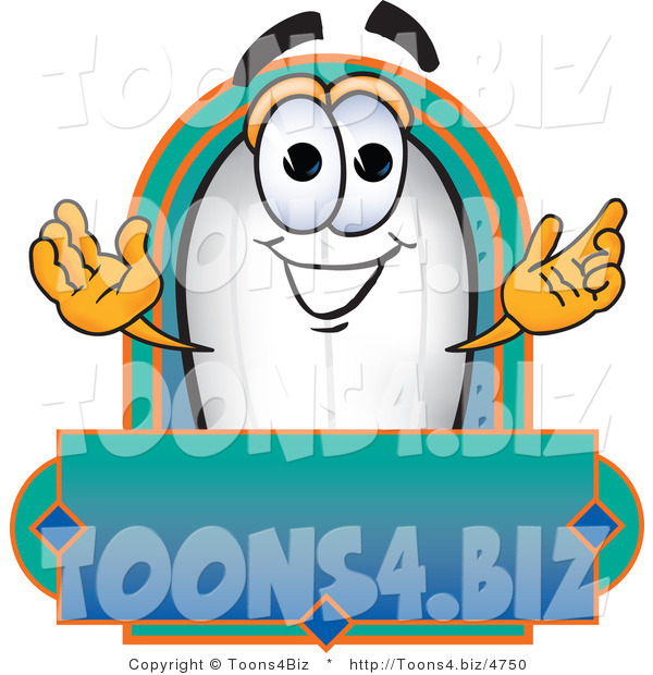 Vector Illustration of a Blimp Mascot with a Blank Label
