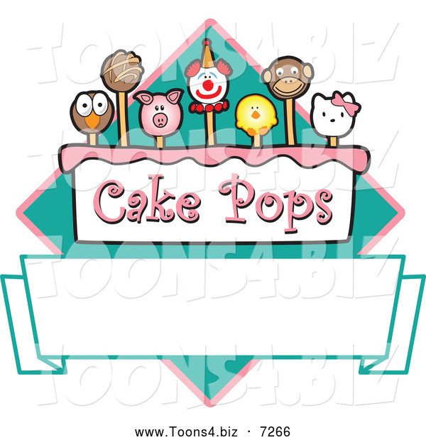 Vector Illustration of a Cake Pops Diamond and Banner