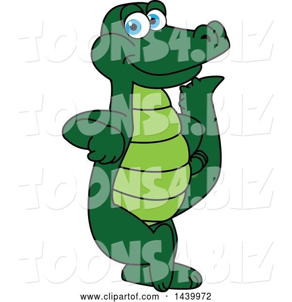 Vector Illustration of a Cartoon Alligator Mascot Leaning