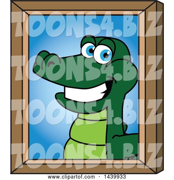 Vector Illustration of a Cartoon Alligator Mascot Portrait