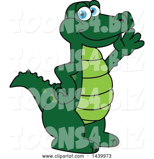 Vector Illustration of a Cartoon Alligator Mascot Waving
