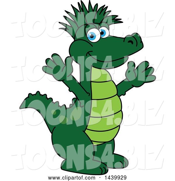 Vector Illustration of a Cartoon Alligator Mascot with a Mohawk