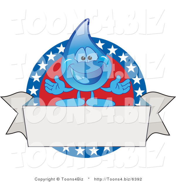 Vector Illustration of a Cartoon American Water Drop Mascot Logo