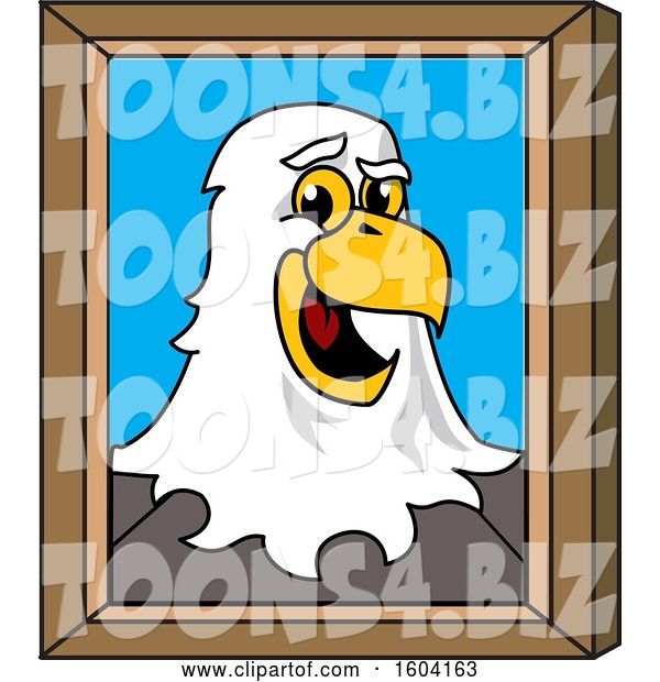 Vector Illustration of a Cartoon Bald Eagle Mascot Portrait