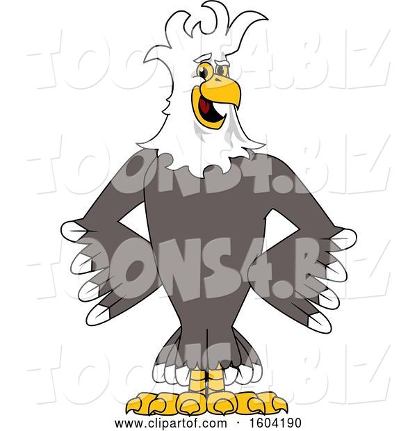 Vector Illustration of a Cartoon Bald Eagle Mascot with a Mohawk