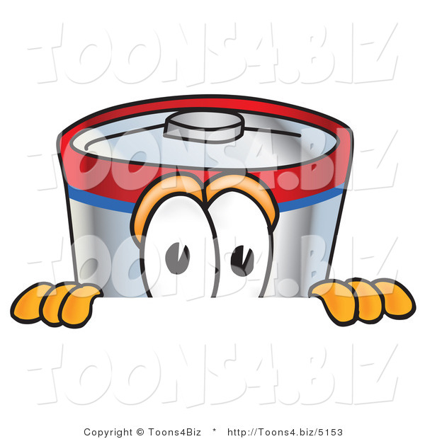 Vector Illustration of a Cartoon Battery Mascot Peeking over a Surface