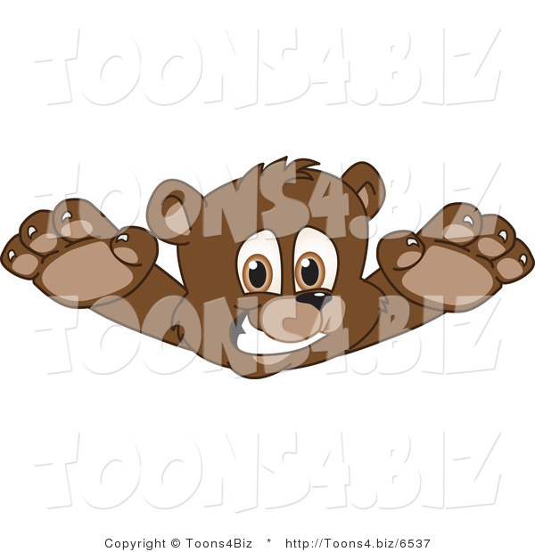 Vector Illustration of a Cartoon Bear Mascot Lunging