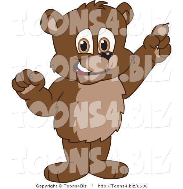 Vector Illustration of a Cartoon Bear Mascot with an Idea