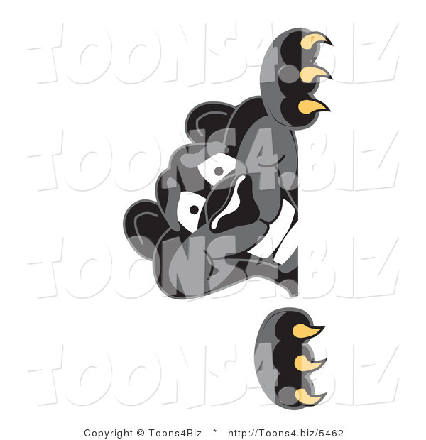 Vector Illustration of a Cartoon Black Jaguar Mascot Peeking
