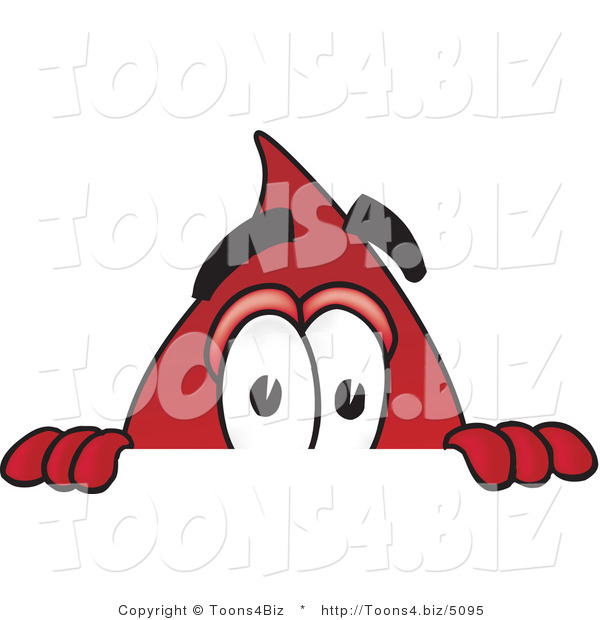 Vector Illustration of a Cartoon Blood Droplet Mascot Peeking over a Surface