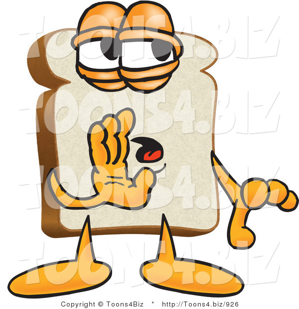 Vector Illustration of a Cartoon Bread Mascot Whispering and Telling Secrets or Gossip