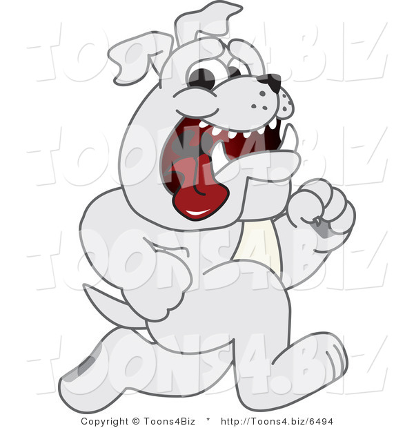 Vector Illustration of a Cartoon Bulldog Mascot Running