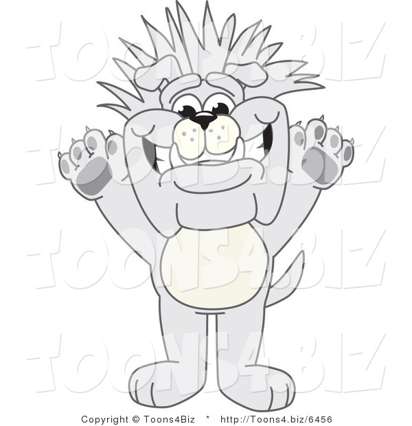 Vector Illustration of a Cartoon Bulldog Mascot with Spiked Hair