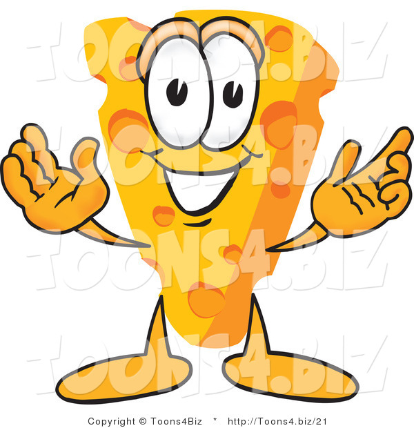 Vector Illustration of a Cartoon Cheese Mascot with Welcoming Open Arms