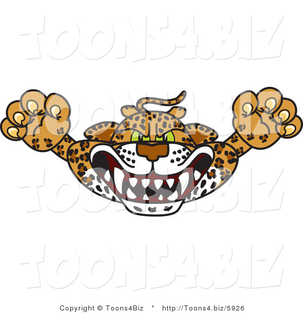 Vector Illustration of a Cartoon Cheetah Mascot Lurching Forward