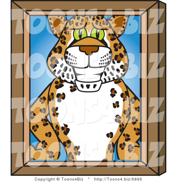 Vector Illustration of a Cartoon Cheetah Mascot Portrait