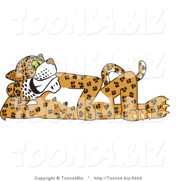 Vector Illustration of a Cartoon Cheetah Mascot Reclined