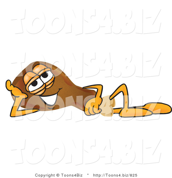 Vector Illustration of a Cartoon Chicken Drumstick Mascot Resting His Head on His Hand