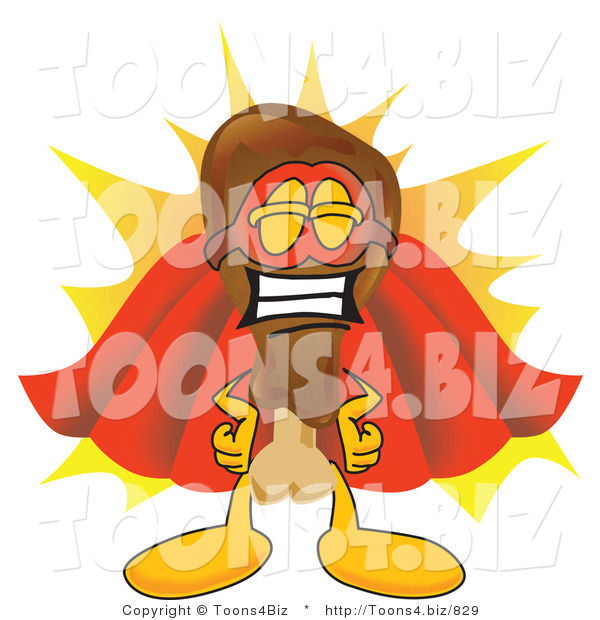 Vector Illustration of a Cartoon Chicken Drumstick Mascot Super Hero Mascot