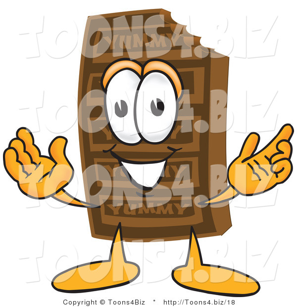 Vector Illustration of a Cartoon Chocolate Mascot with Welcoming Open Arms