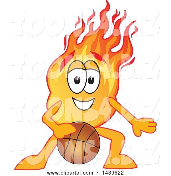 Vector Illustration of a Cartoon Comet Mascot Dribbling a Basketball