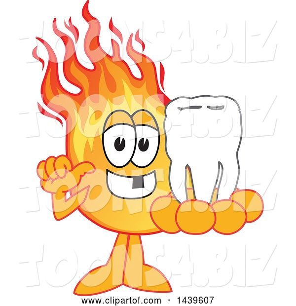 Vector Illustration of a Cartoon Comet Mascot Holding a Knocked out Tooth