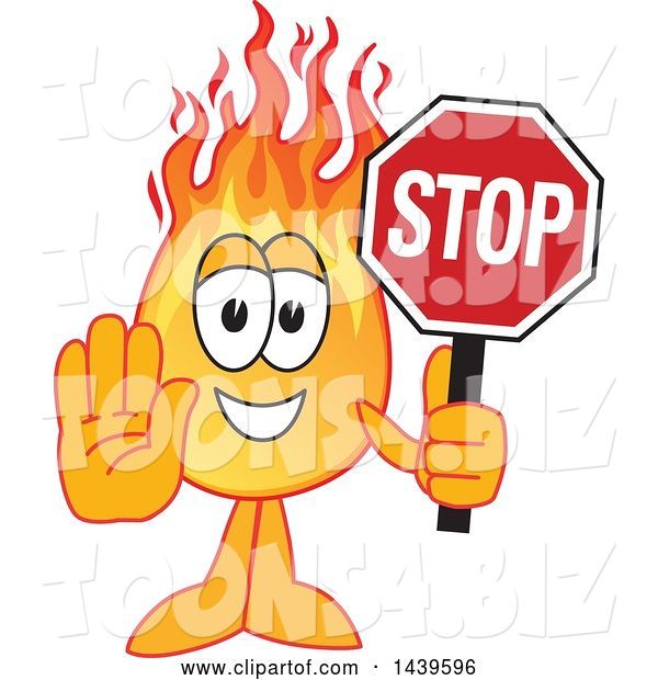 Vector Illustration of a Cartoon Comet Mascot Holding a Stop Sign