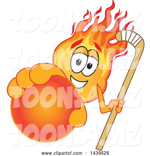 Vector Illustration of a Cartoon Comet Mascot Holding out a Field Hockey Ball