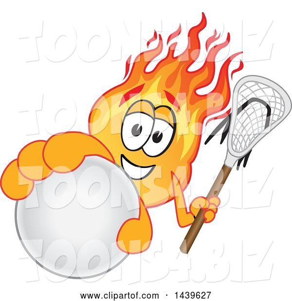 Vector Illustration of a Cartoon Comet Mascot Holding out a Lacrosse Ball
