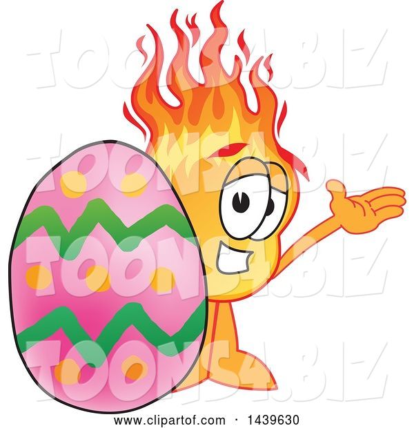 Vector Illustration of a Cartoon Comet Mascot with an Easter Egg