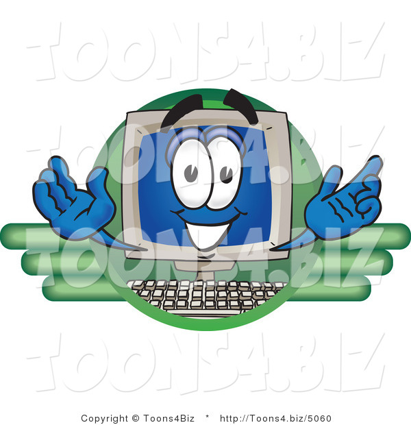 Vector Illustration of a Cartoon Computer Mascot Logo