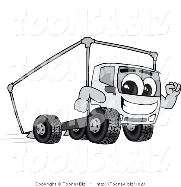 Vector Illustration of a Cartoon Delivery Truck Mascot Running
