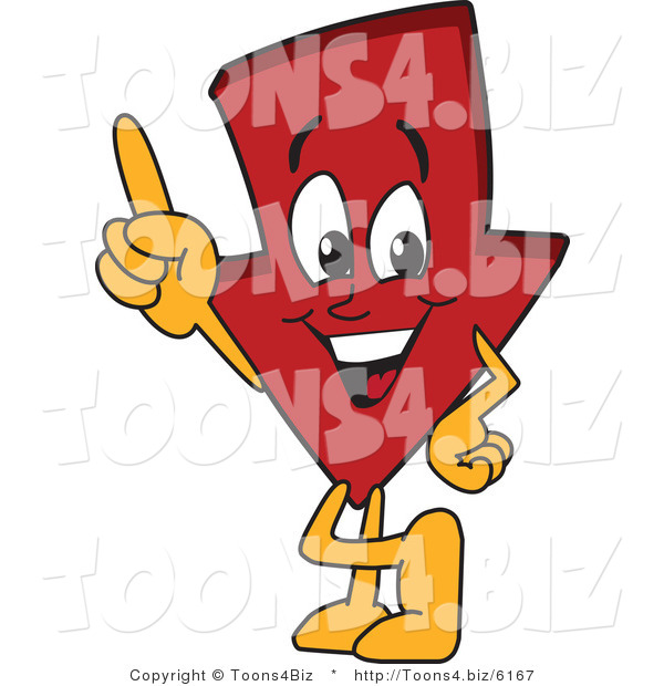 Vector Illustration of a Cartoon down Arrow Mascot Pointing Upwards