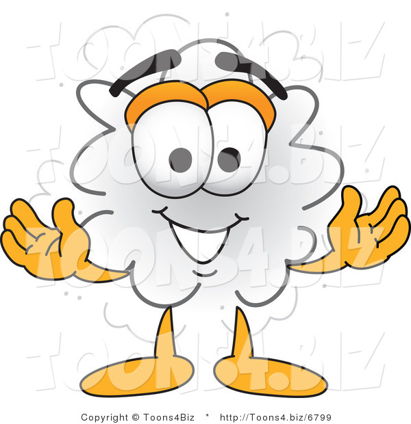 Vector Illustration of a Cartoon Dust Cloud Mascot